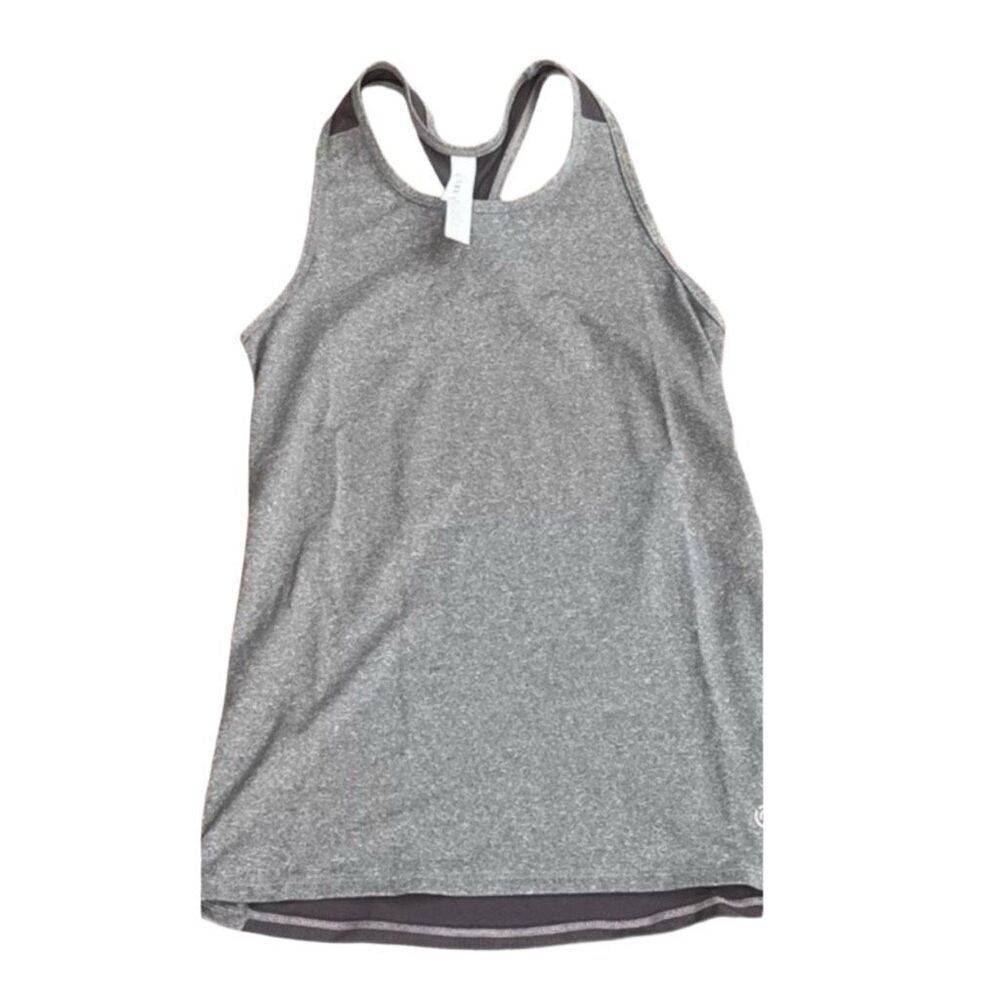 Coreio size XS racer  back tank top. Grey on grey color block .Polyester Lycra b